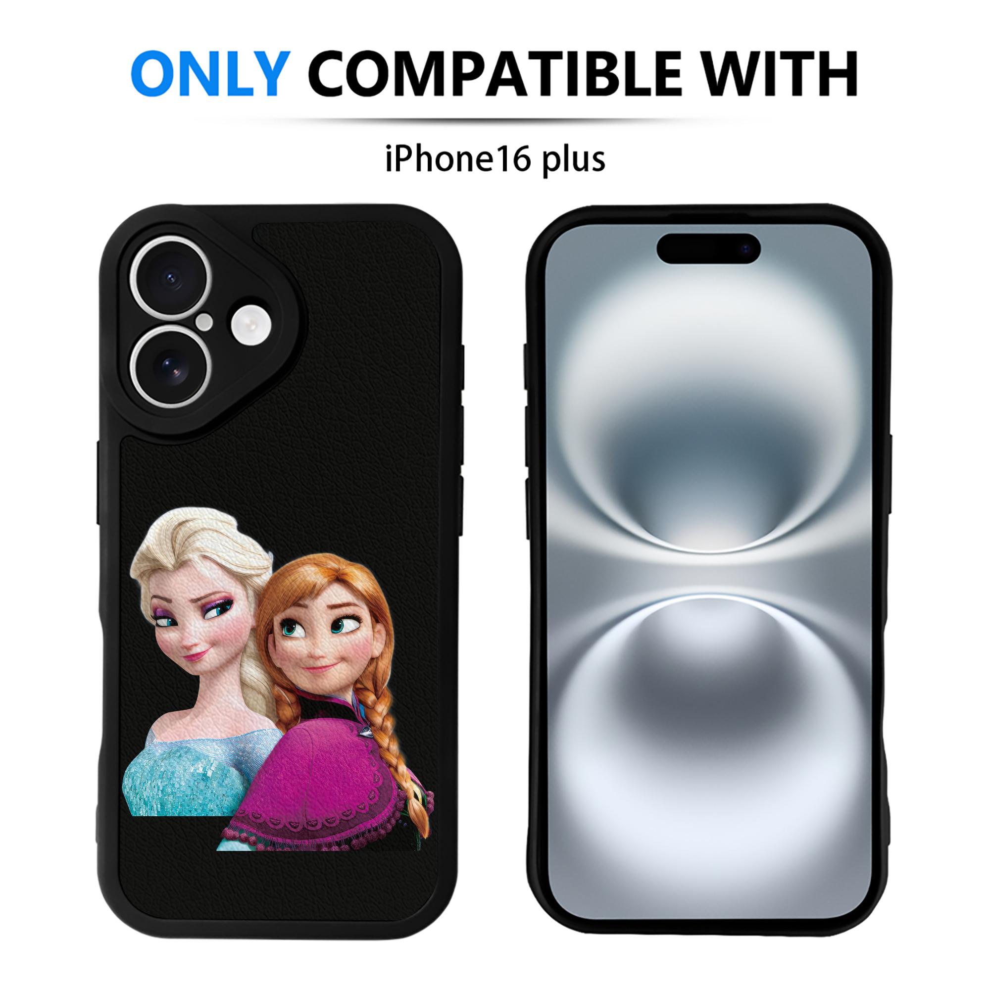 （画像用） アナと雪の女王 アンナ エルサ Frozen Anna Elsa 【iPhone 16シリーズ対応】シリコンスマホケース（レザー調） 材質：シリコン